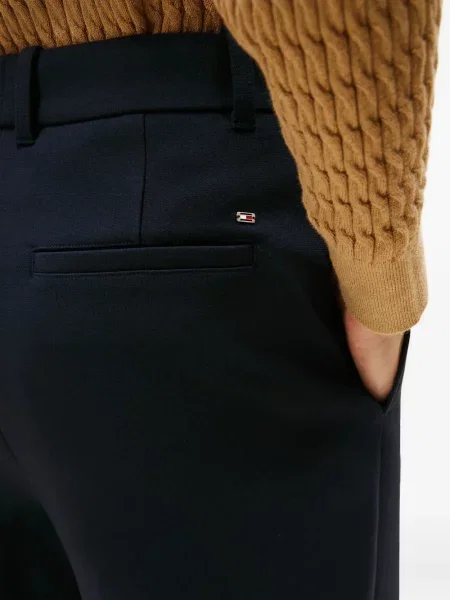 Cu centură pantaloni Tommy Hilfiger albastru