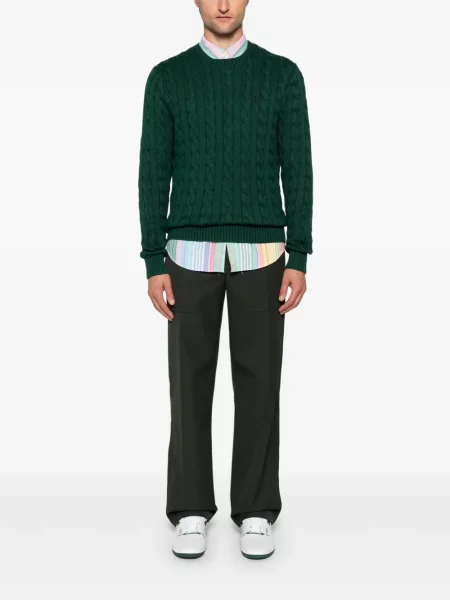 Pledas raštuotas drobė kaklaraištis Polo Ralph Lauren mėlyna