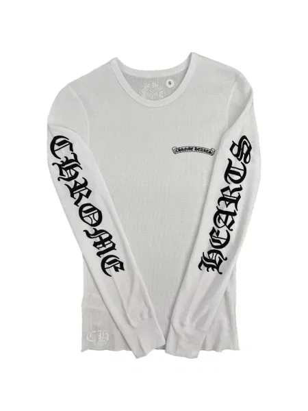 Termic tricou Chrome Hearts cu motiv cu inimi cu autograf alb