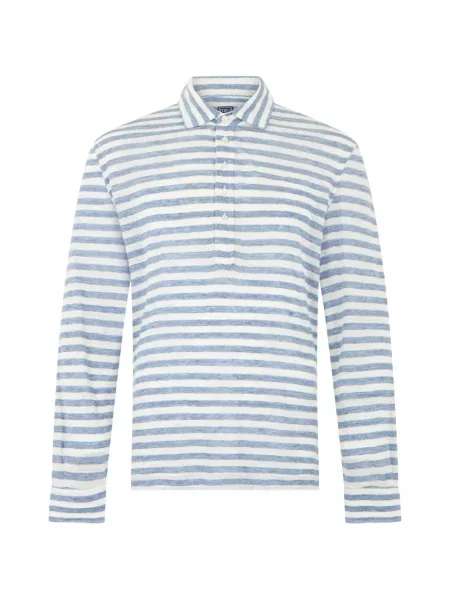 Lung tricou polo Fedeli albastru