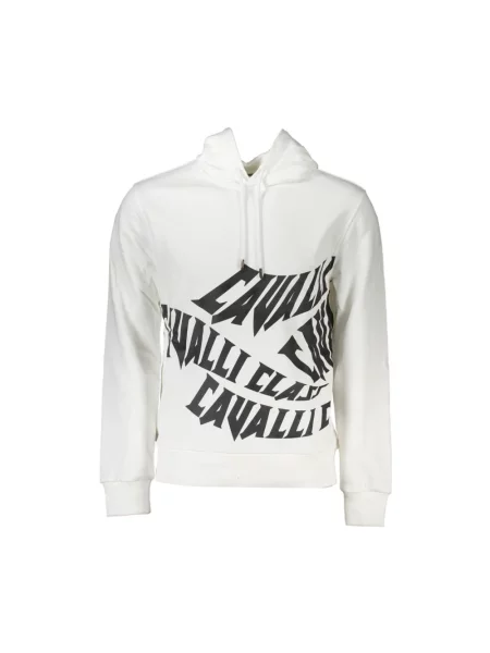 Bluza z kapturem Cavalli Class z kapturem biała
