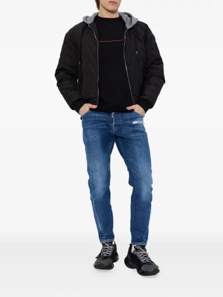 Тениска Dsquared2 с автограф черно