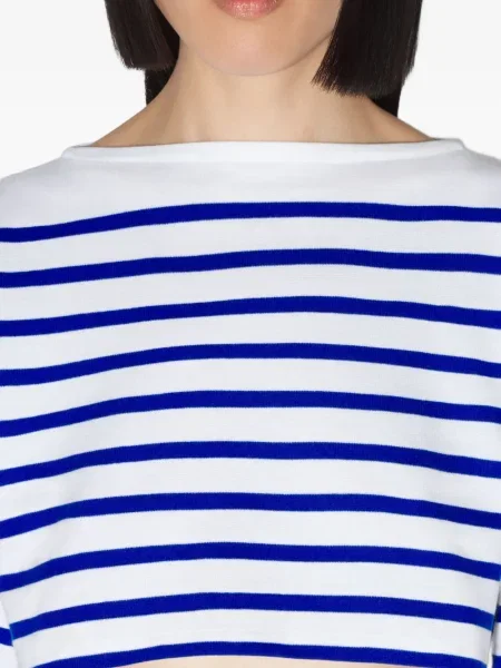 Decupat top Jean Paul Gaultier cu dungi alb