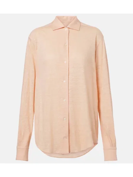 Cămașă Loro Piana de in portocaliu