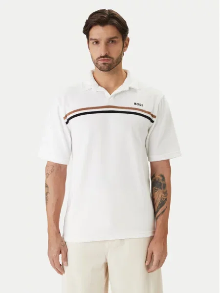 BOSS Polo Iconic biały