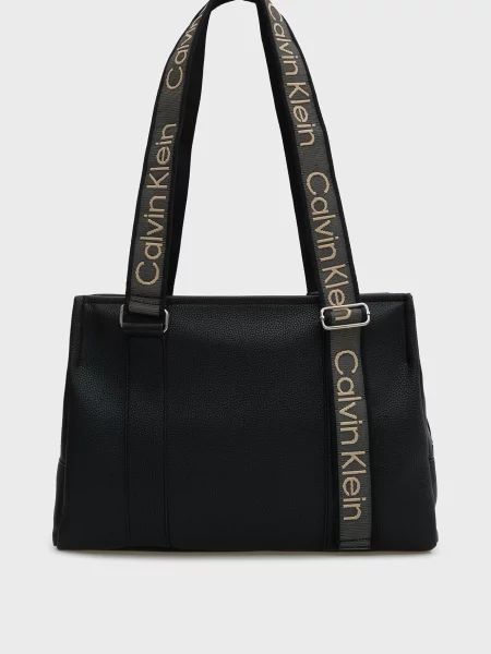 Сумка шоппер Calvin Klein с ремешками черная