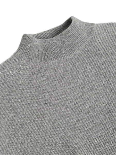 Sweter z golfem dziecięcy Brunello Cucinelli szary