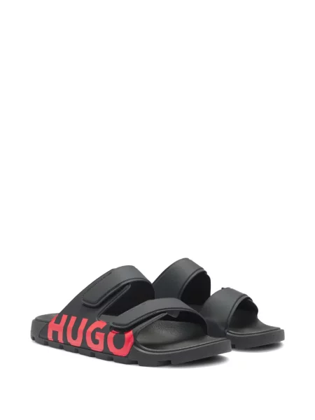 Papuci Hugo cu imagine negru