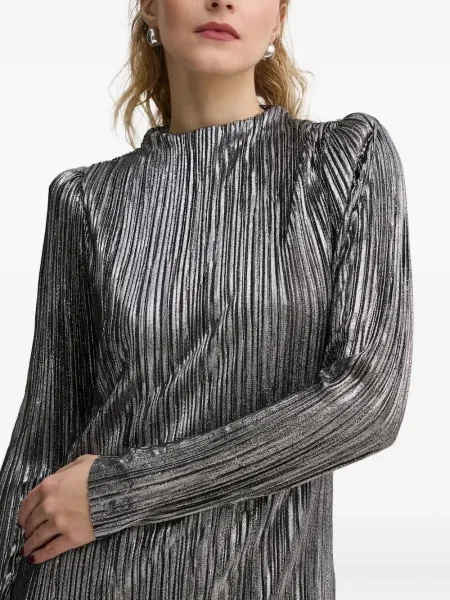 Rochie midi Bruuns Bazaar plisată până la genunchi de costum argintiu