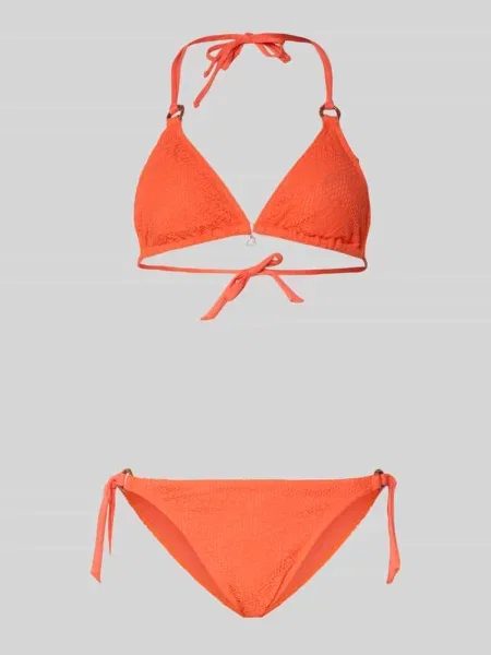 Bikini z ażurowym wzorem na całej powierzchni model Sunmesh' Banana Moon pomarańczowe