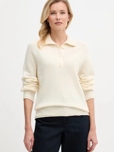Lacoste Vlněný svetr béžový