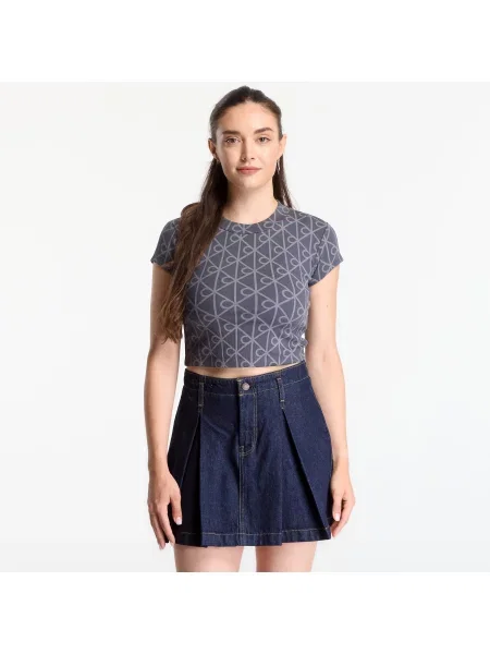 T-shirt Calvin Klein Jeans A- Monologo Baby Tee Ebony XS szara
