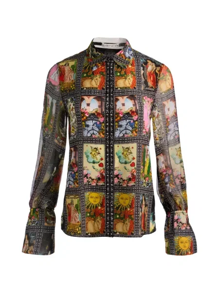 Cămașă Alice + Olivia cu crăpătură negru