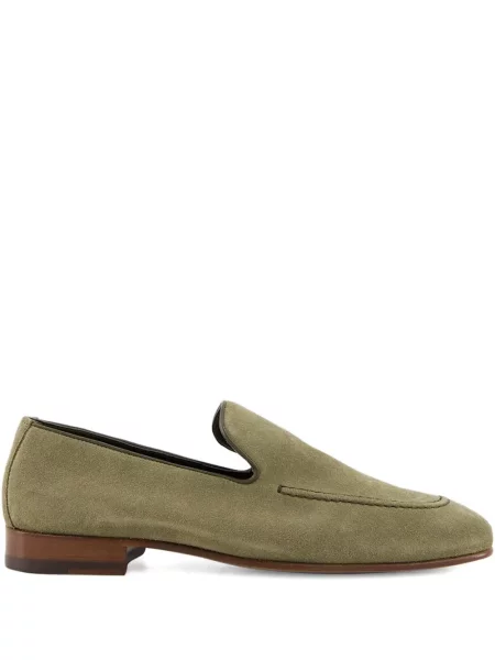Pantofi loafer Manolo Blahnik din piele de căprioară verde