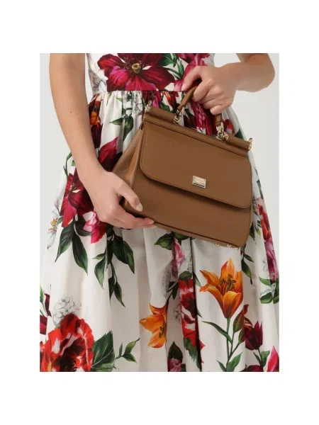 Torebka Dolce And Gabbana skórzana brązowa