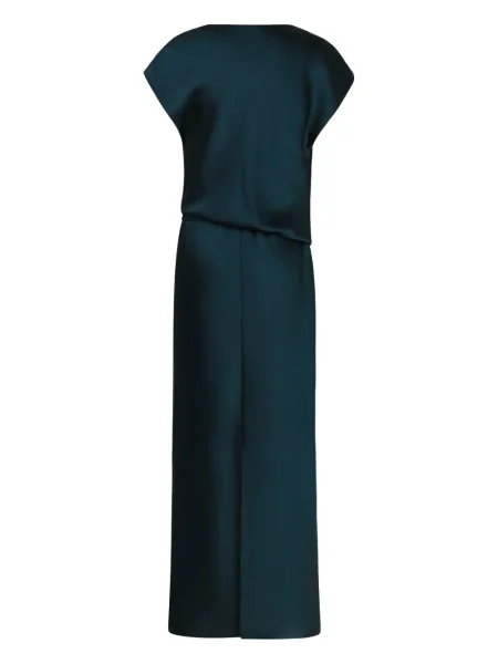 Rochie maxi Vince drapată scurtă de costum verde