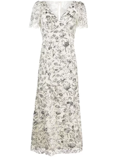 Sukienka midi Self-portrait z cekinami tiulowa do kolan