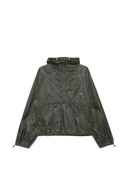 Kurtka z kapturem Cecilie Bahnsen w kwiatki z kapturem z nadrukiem zielony