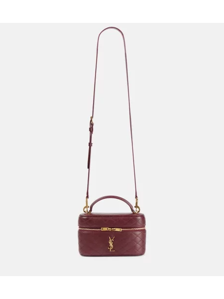 Lakierowana torebka skórzana Saint Laurent skórzana czerwona