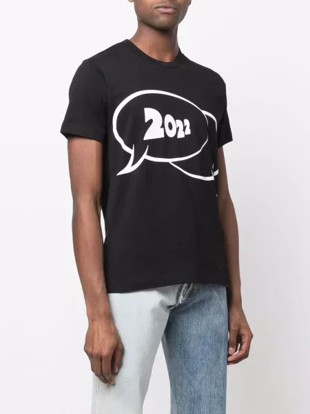 Къс тениска Comme Des Garçons Shirt с принт черно