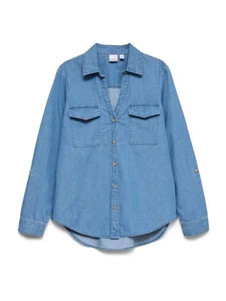 VERO MODA Bluză VMBumpy denim albastru