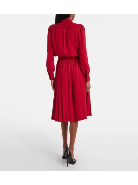 Fustă midi Gucci de mătase roșu