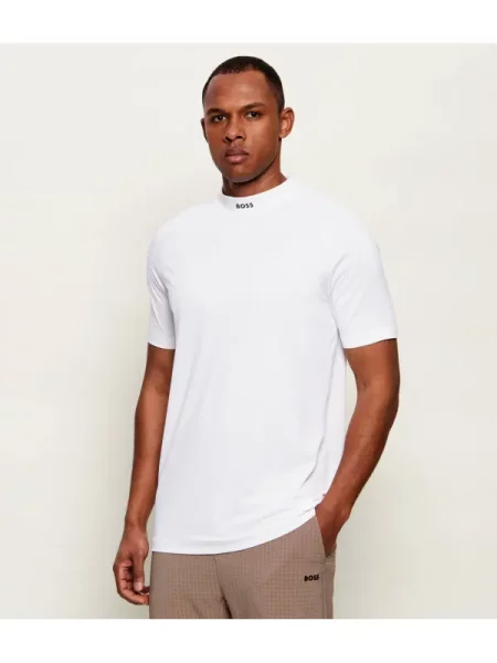 BOSS GREEN Tricou TS_GOC Birdie Mock alb