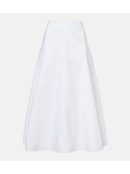 Fustă midi Jacquemus până la genunchi din poplin alb