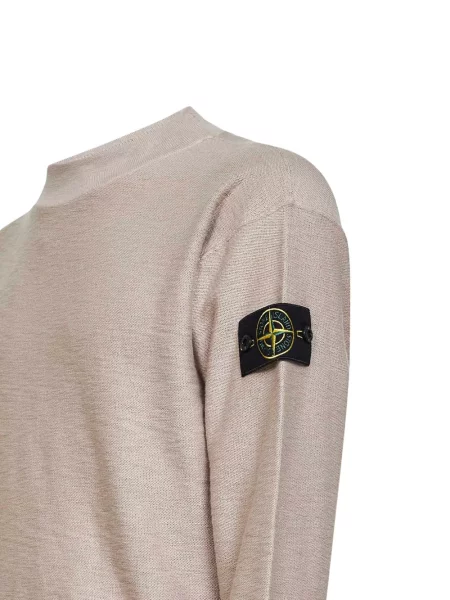 Pulover Stone Island cu decolteu rotund cu strasuri lung