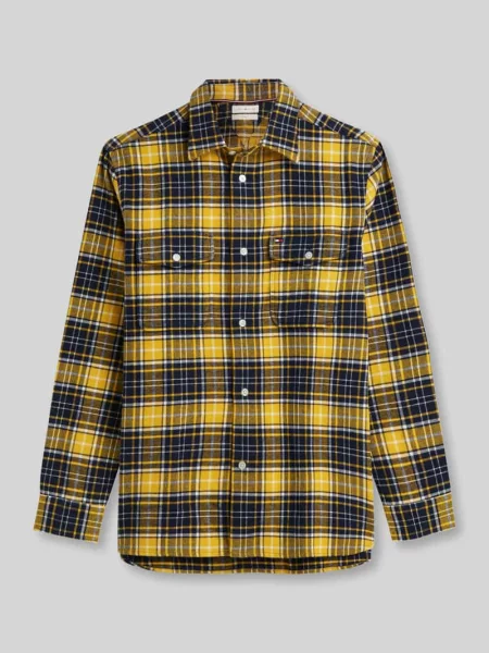 Koszula casualowa o kroju regular fit z czystej bawełny Tommy Hilfiger granatowa