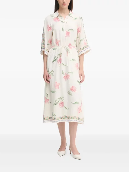 Rochie midi Mos Mosh cu model floral cu imagine alb