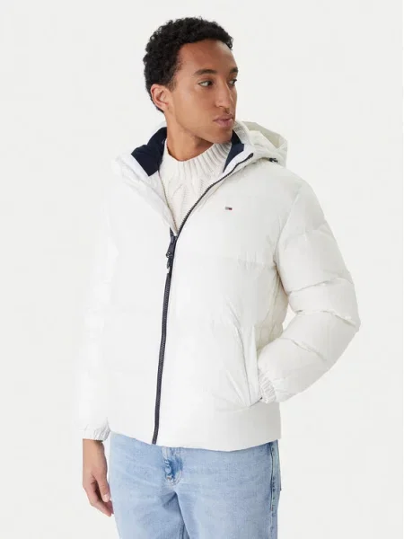Kurtka jeansowa Tommy Jeans wodoszczelna biała