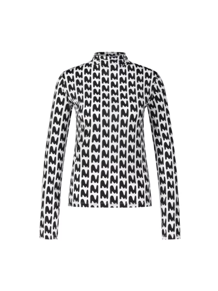 Top Msgm z wysokim kołnierzem biały