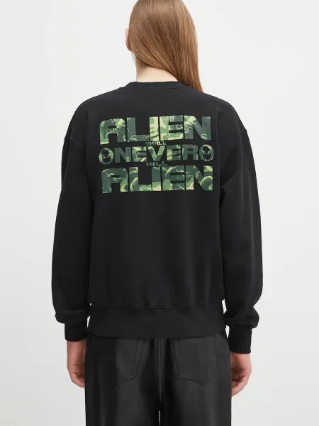 Bombažen pulover No Problemo Alien Shall Not Sweatshirt črna