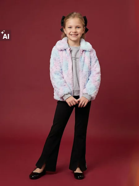 Sinsay Bunda z imitace kožešiny s efektem tie-dye vícebarevná