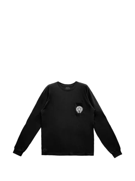 Koszulka Chrome Hearts w kwiatki z nadrukiem czarna
