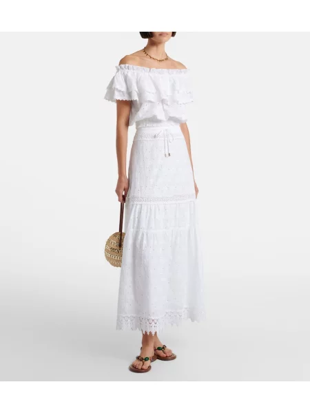 Cropp top Melissa Odabash cu broderie alb