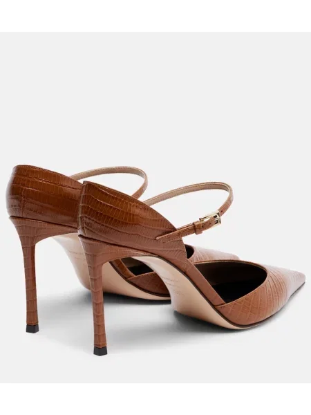 Pantofi cu toc Tom Ford din piele cu model piele de șarpe maro