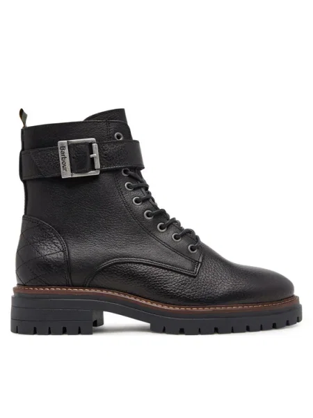 Barbour bőr csizma Heidi lapos talpú fekete