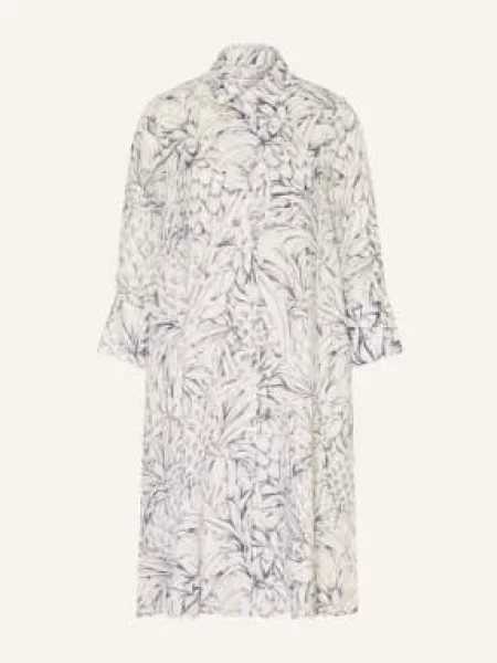 Robert Friedman Lniana Sukienka Koszulowa Z Rękawami blau granatowa