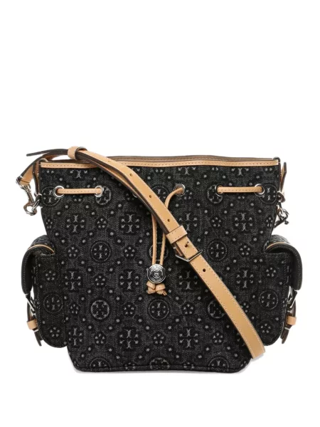 Șnur de strângere geantă bucket Tory Burch negru
