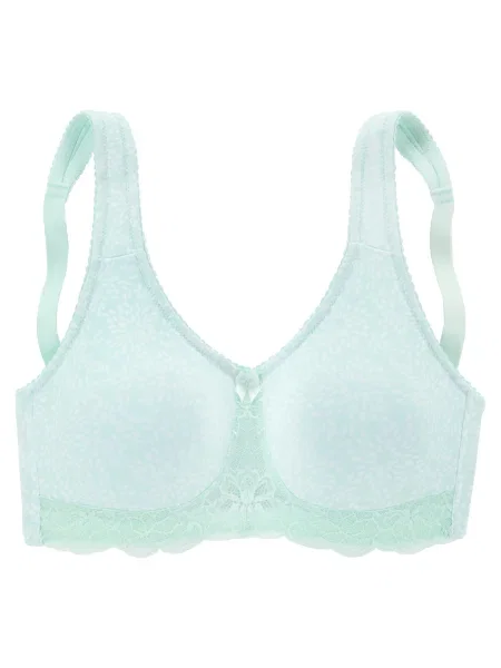 LASCANA Sutien verde mentă alb