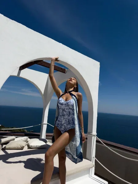 Купальник Nova Vega білий/блакитний білий