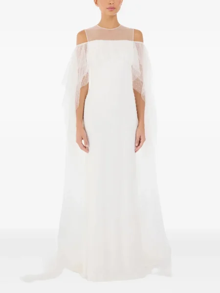 Rochie Jenny Packham cu volane de costum alb