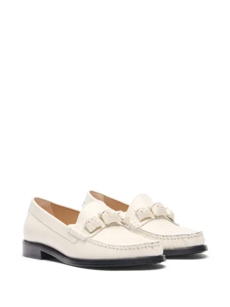Pantofi loafer Stuart Weitzman din piele alb