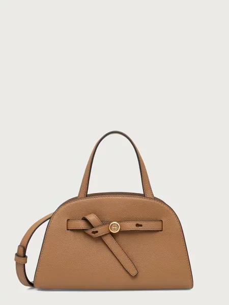 Tory Burch geantă crossbody pentru femei din piele Romy Small Bauletto bej