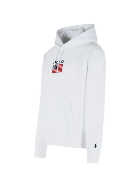 Fleece κορδόνι περίσφιξης φλις φούτερ Polo Ralph Lauren με αυτόγραφο λευκό