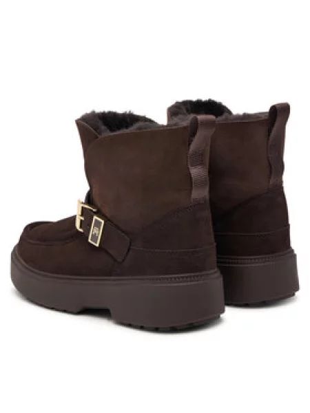 Snehule Tommy Hilfiger Th Buckle Shearling Snow Boot Tmavo hnedá