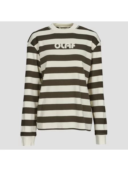 Tricou Olaf cu dungi retro cu autograf bej