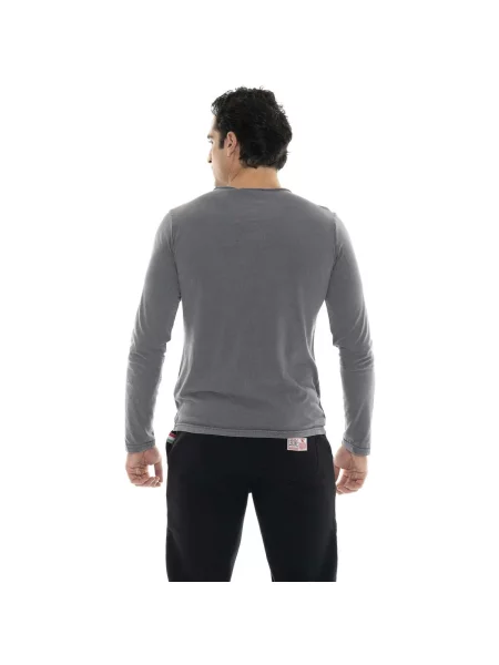 Lung tricou Leone 1947 cu mâneci lungi gri